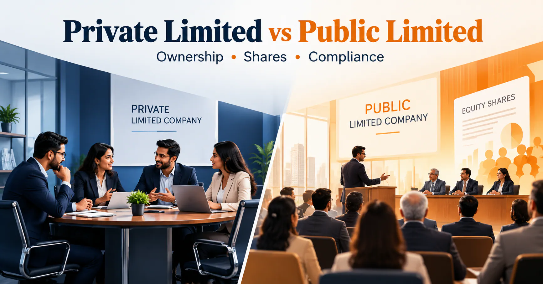 Private vs Public Limited Company in India: Differences, Compliance & Conversion (2026)